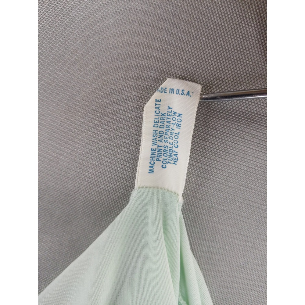 Vintage‎ Vanity Fair Robe Sz L 36 Mint Green Lace Trim Long Sleeve Button Front - Picture 10 of 11